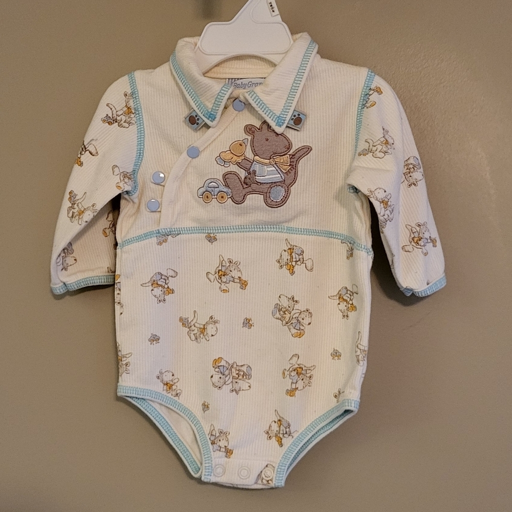 Vintage Baby Grand embrodiered long sleeve onesie/bodysuit